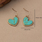 Turquoise Love Earrings in Rose Gold Tone