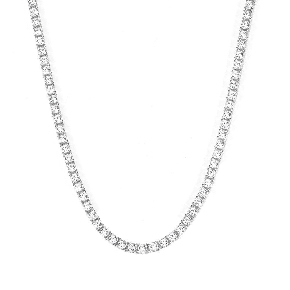 Tennis Necklace in Two Metal Tones