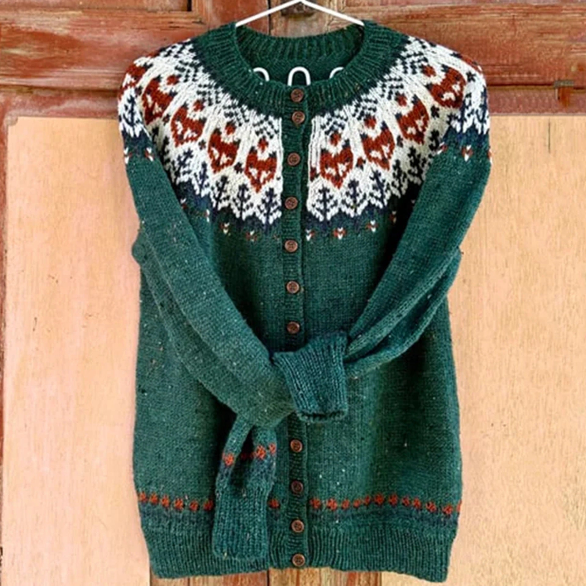 Ribbed Knit Cardigan with Button Placket and Slim Fit