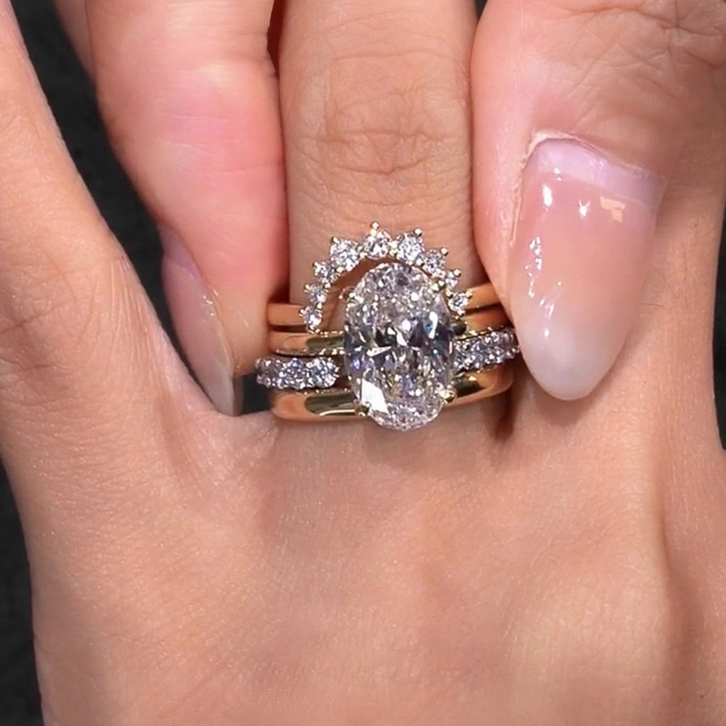 European-Style Stacked Zirconia Diamond-Look Ring