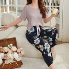 Cotton Crepe Loungewear Set with Airy Two-Piece Shape