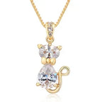 Ketting met kristallen kattenhanger