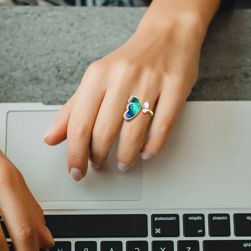 Blue Butterfly Ring