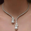 Shiny Necklace with Sterling Silver Pearls
