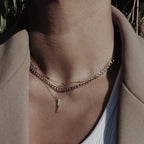 Platte gourmetketting in twee metaalkleuren