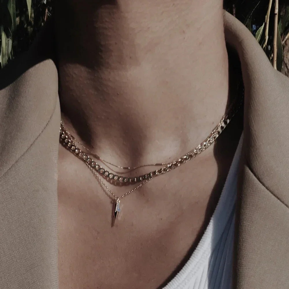 Platte gourmetketting in twee metaalkleuren