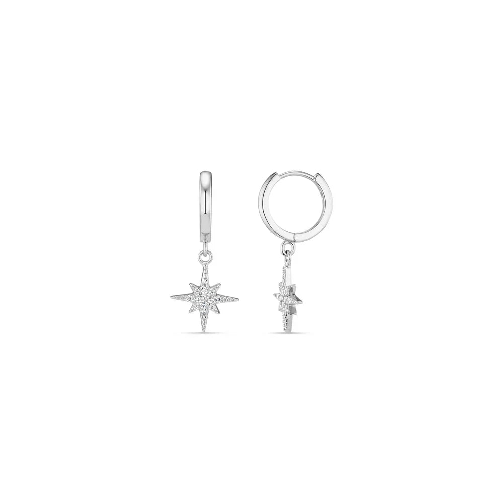 Star Charm Mini Hoop Earrings