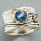 Vintage-Ring in Saphir-Optik, silberfarben