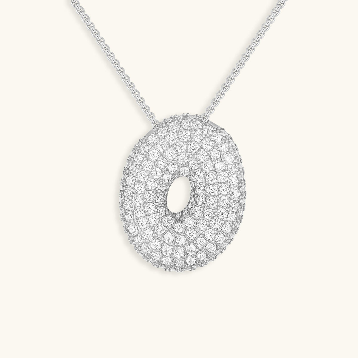 Pavé Bubble Initial Necklace
