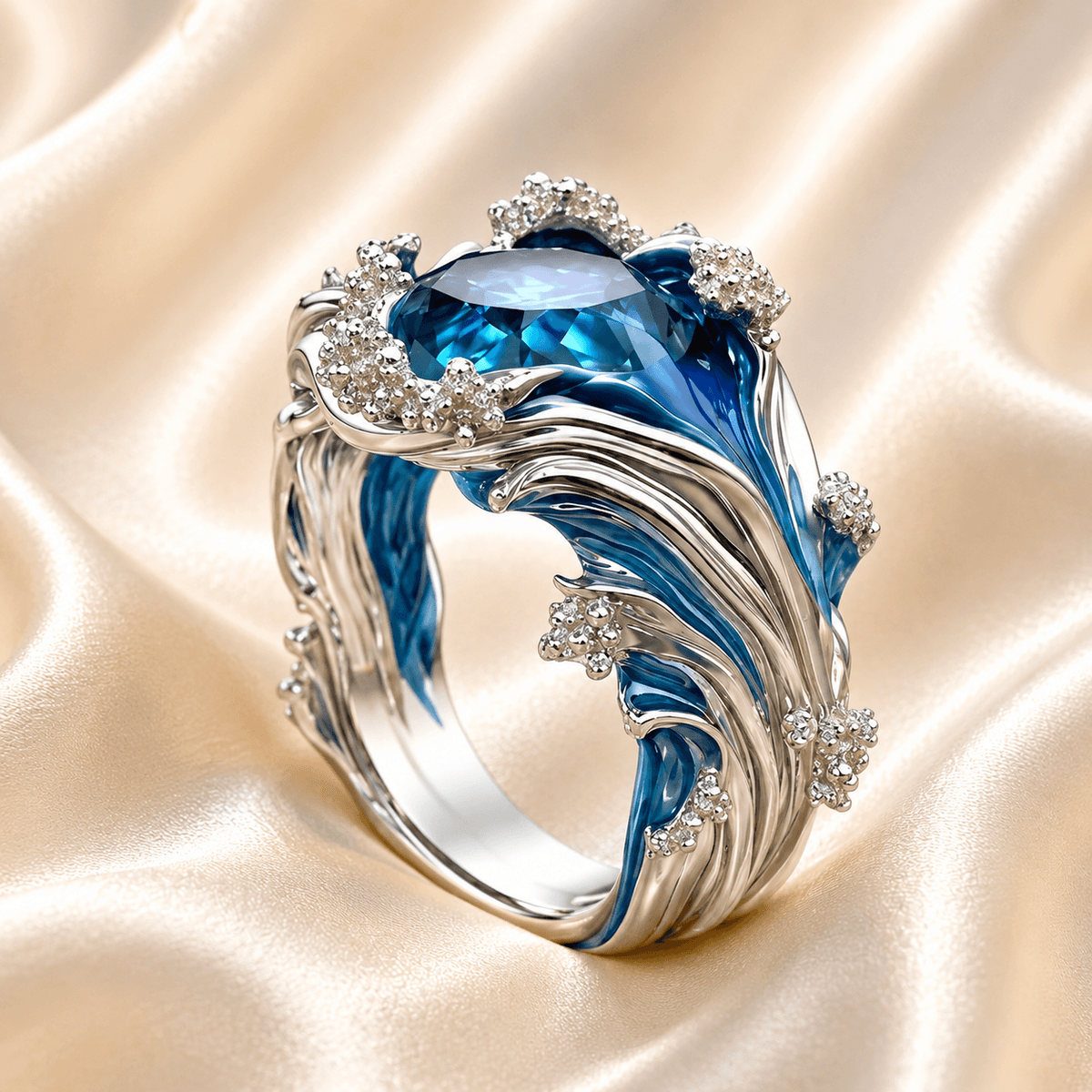 Ocean Blue Emerald-Look Ring