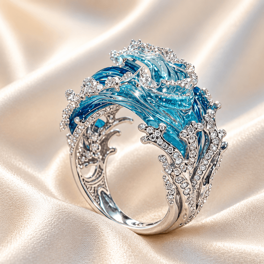Ocean Oath Silver-Tone Ring