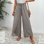 Broek met wijde pijpen, elastische taille en lichte val