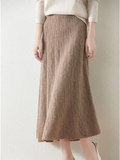 Textured Cable-Knit A-Line Maxi Skirt