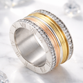Vintage-Style Two-Tone Crystal Ring