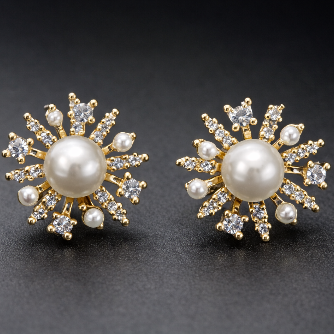 Vintage-Style Starlight Pearl Earrings