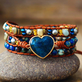 Blue Apatite Heart Wrap Bracelet
