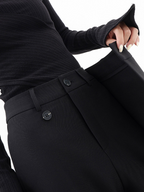 Asymmetric Wrap Wide-Leg Trousers