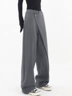 Asymmetric Wrap Wide-Leg Trousers