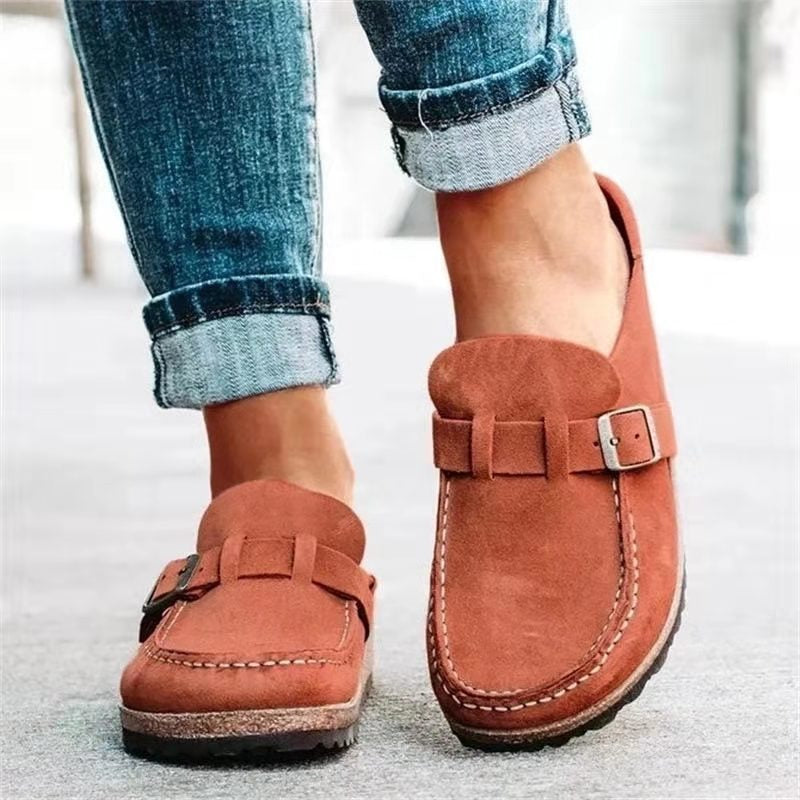 Faux Suede Buckle Strap Slingback Sandals