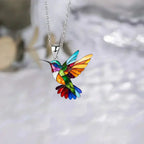 Colourful Hummingbird Pendant with Matching Earrings