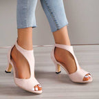 Peep Toe Heeled Sandals