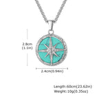 Kettingset met turquoise steenhanger