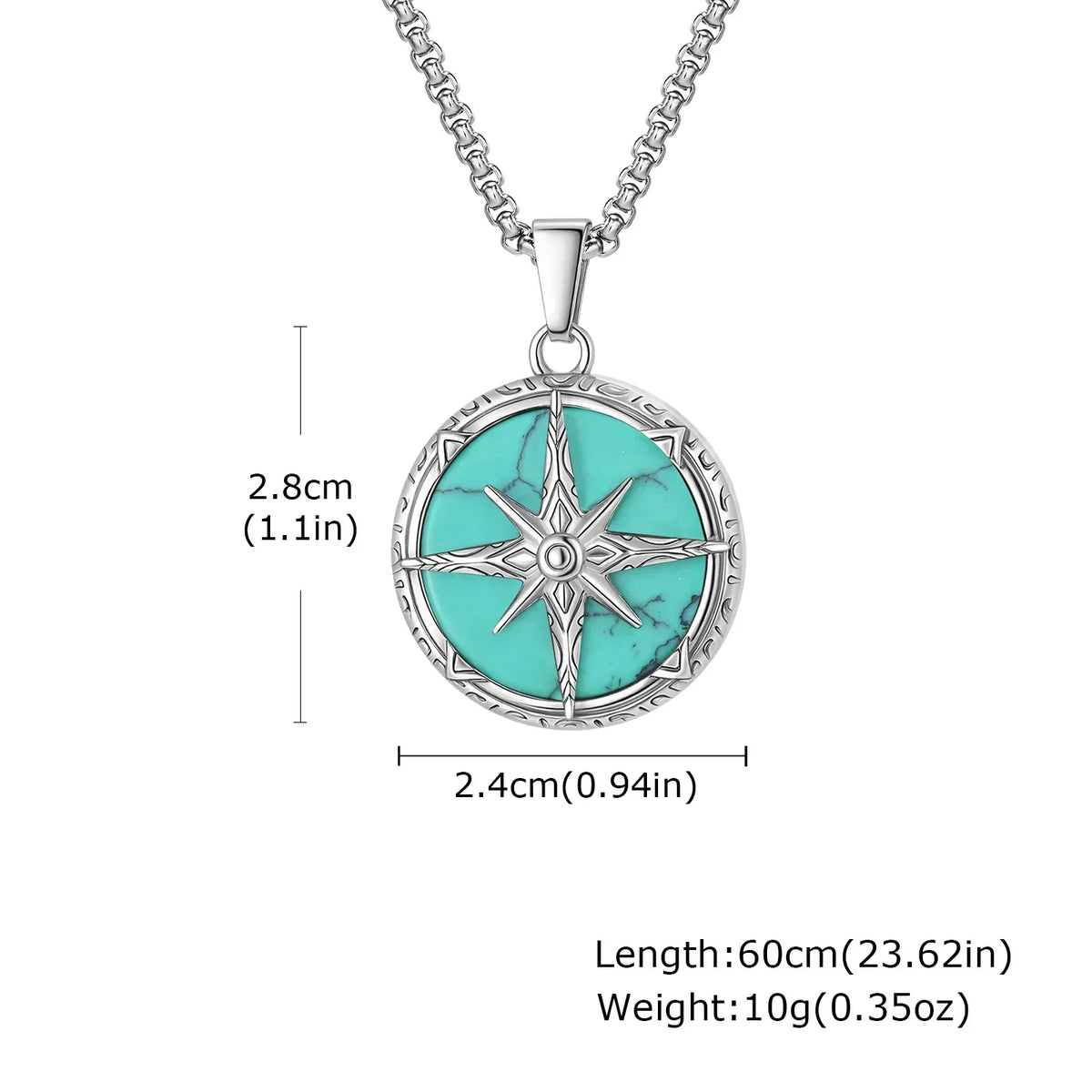 Kettingset met turquoise steenhanger