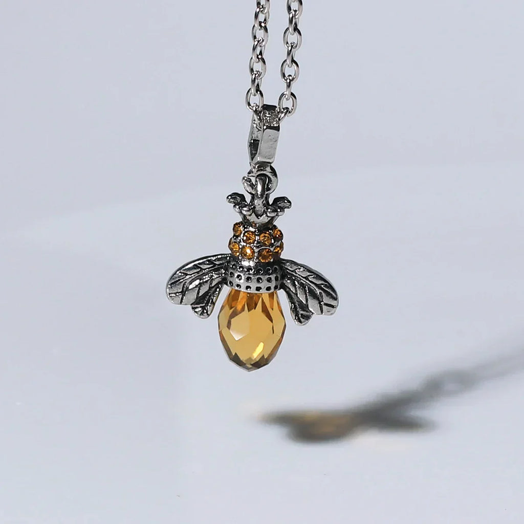 Vintage-Style Bee Necklace and Earrings Set