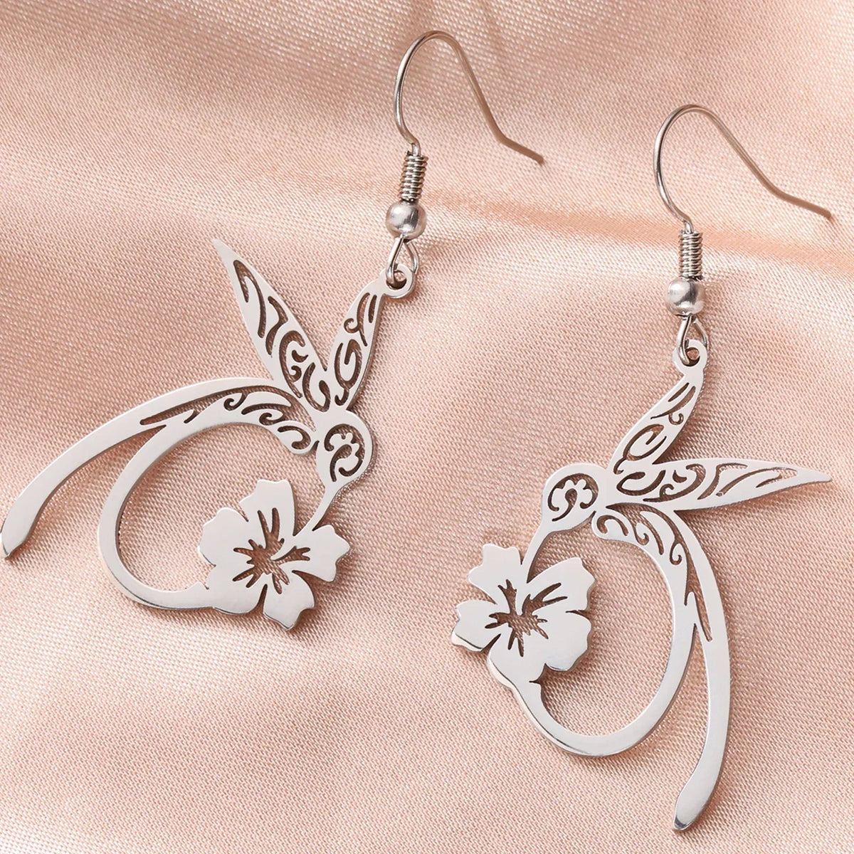 Stainless Steel Hummingbird Earrings