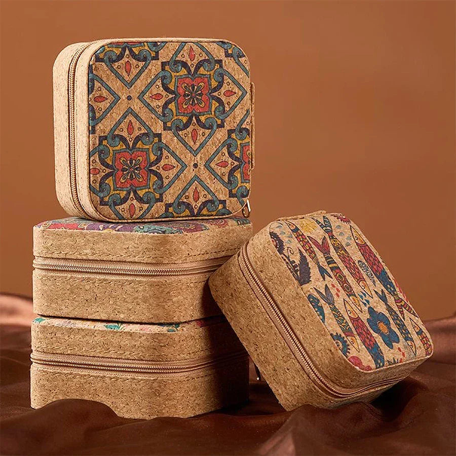 Vintage-Style Patterned Jewellery Travel Case