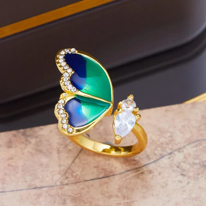 Blue Butterfly Ring