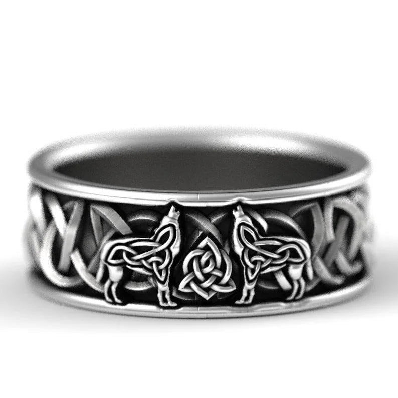 Viking Wolf Statement Ring