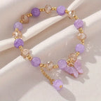 Faceted Bead Butterfly Stretch Bracelet