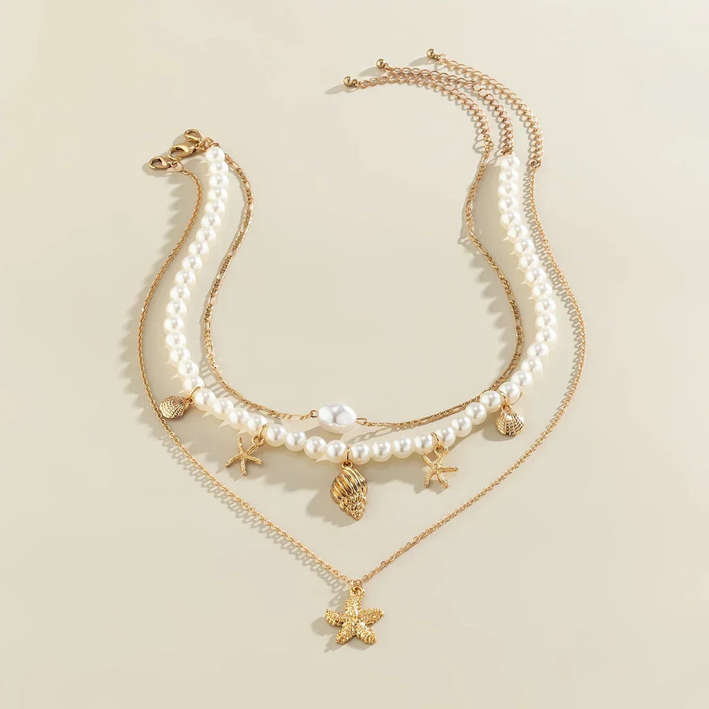 Starfish Pearl Choker Necklace