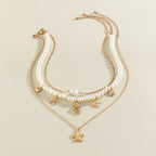 Starfish Pearl Choker Necklace