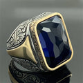Vintage-Style Blue Signet Ring