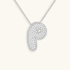 Pavé Bubble Initial Necklace