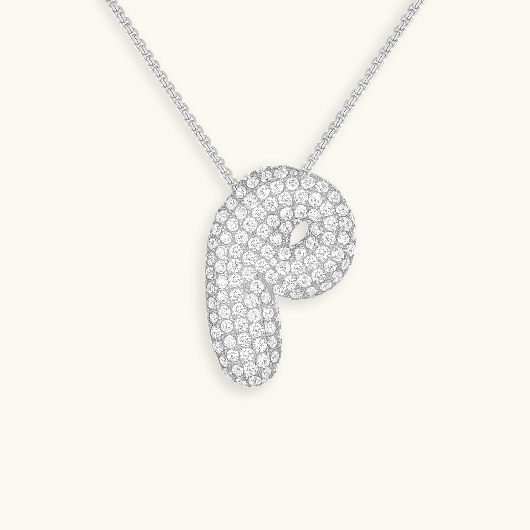 Pavé Bubble Initial Necklace