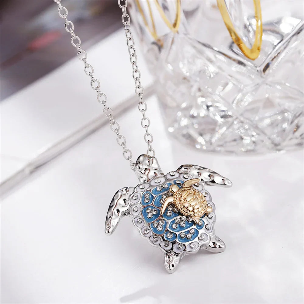 Ketting met zeeschildpadhanger in vintagestijl