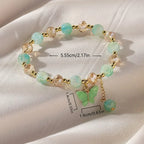 Faceted Bead Butterfly Stretch Bracelet