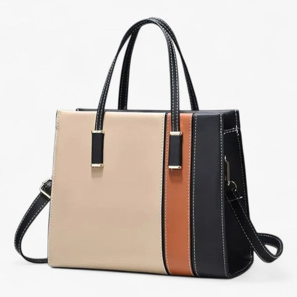 Women's Patchwork Shoulder Bag with Adjustable Strap