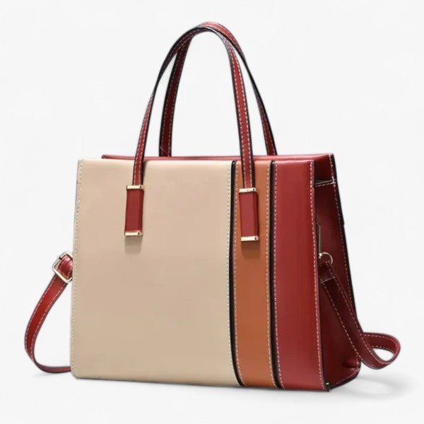Women's Patchwork Shoulder Bag with Adjustable Strap