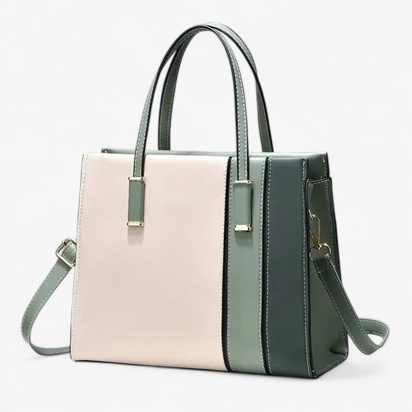 Women's Patchwork Shoulder Bag with Adjustable Strap