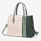 Women's Patchwork Shoulder Bag with Adjustable Strap