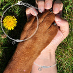 Handmade Silver-Tone Angel Wing and Paw Print Memorial Bracelet