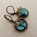 Spherical Dragonfly Earrings in Antique Gold Tone