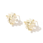 Circular Opal-Look Flower Stud Earrings