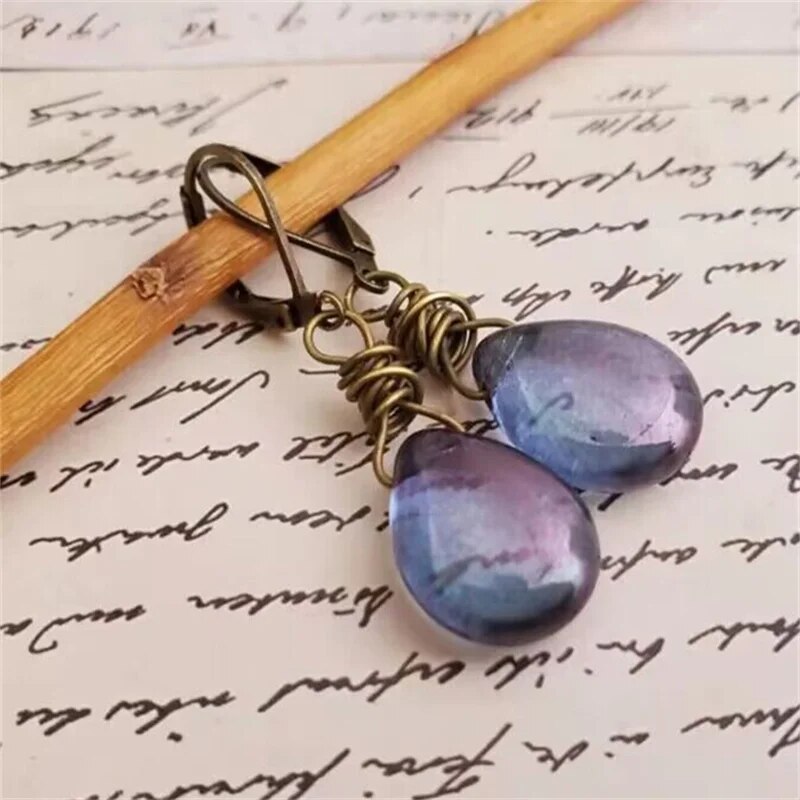 Vintage-Style Cosmic Stone Earrings in Two Colours