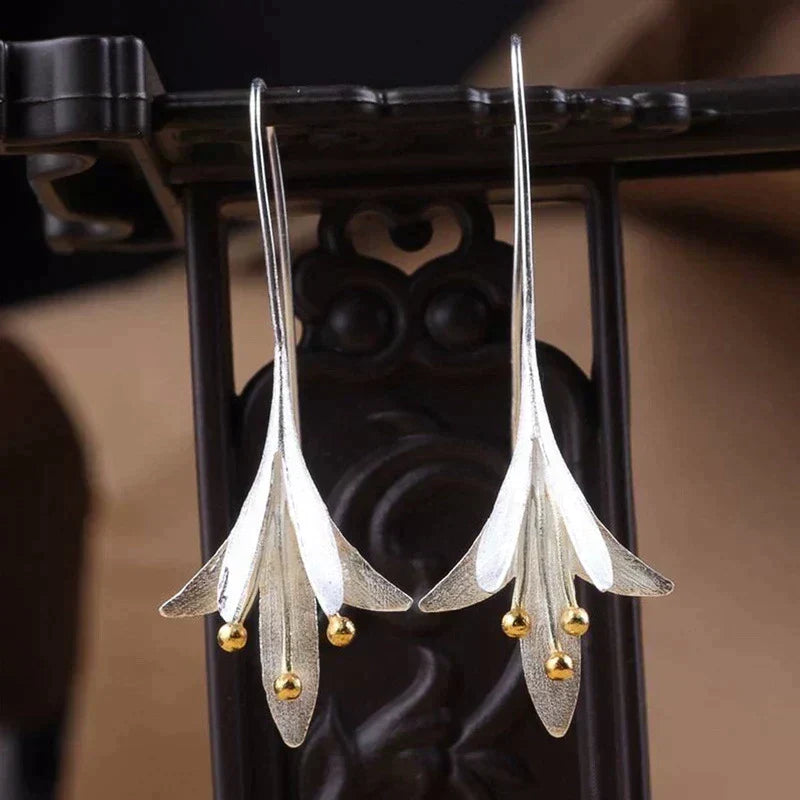 Silver-Tone Flower Earrings