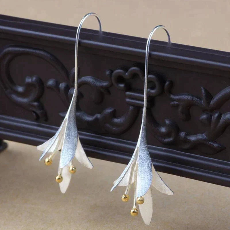 Silver-Tone Flower Earrings